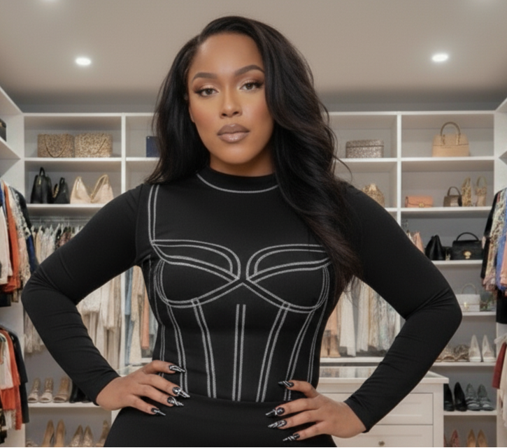 Striped Black Bodysuit